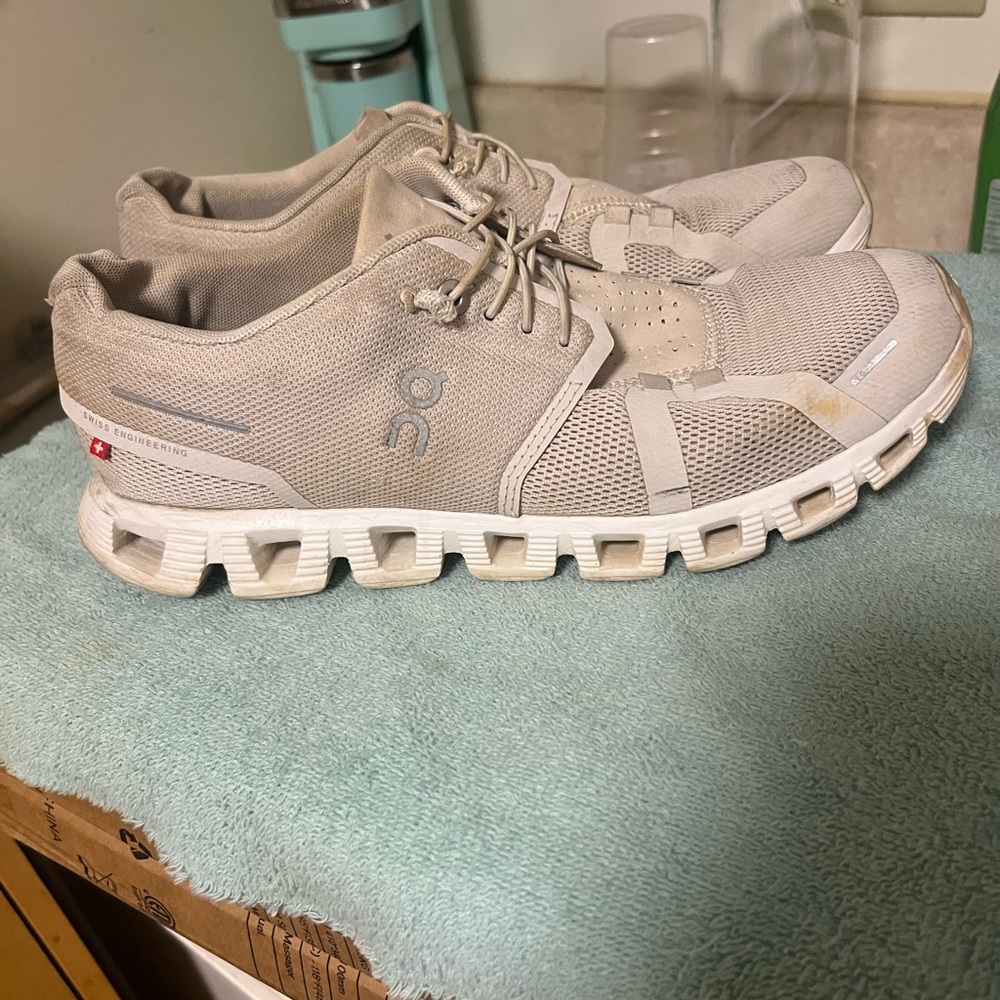 On Running Womens eggshell Athletic Shoes